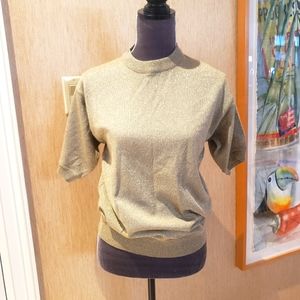 Vintage Gold Sparkle Sweater Top